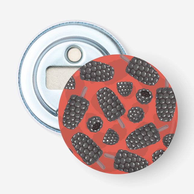 Blackberry and blackberry ice cream pattern bottle opener (Front)