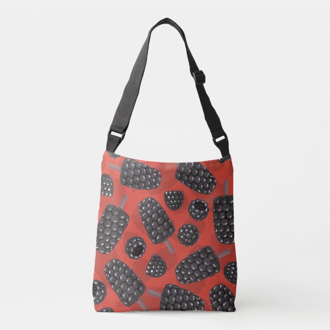 Blackberry and blackberry ice cream pattern crossbody bag (Front)
