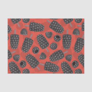 Blackberry and blackberry ice cream pattern tissue paper