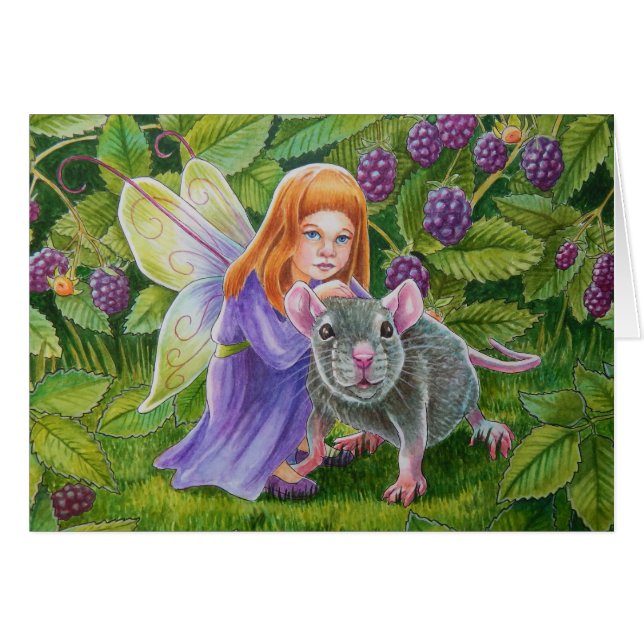 Blackberry Fairy and Pet Mouse (Front Horizontal)
