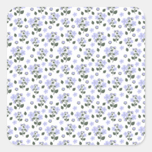 Blackberry flowers, seamless pattern square sticker
