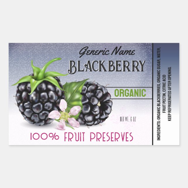 Blackberry Fruit Canning Sticker (Front)