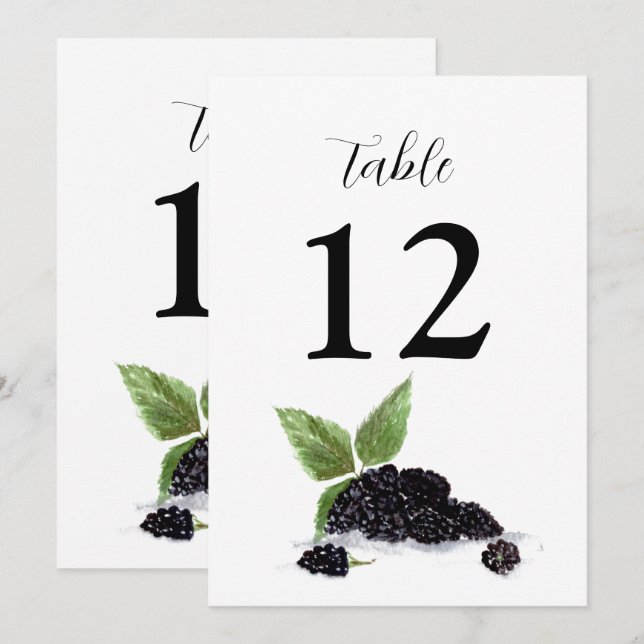 Blackberry Fruits Summer Rustic Wedding Invitation (Front/Back)