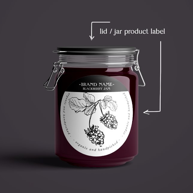 Blackberry Jam Jar Label Packaging Design (Creator Uploaded)