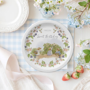 Blackberry Jam Mice Cottagecore Paper Plate