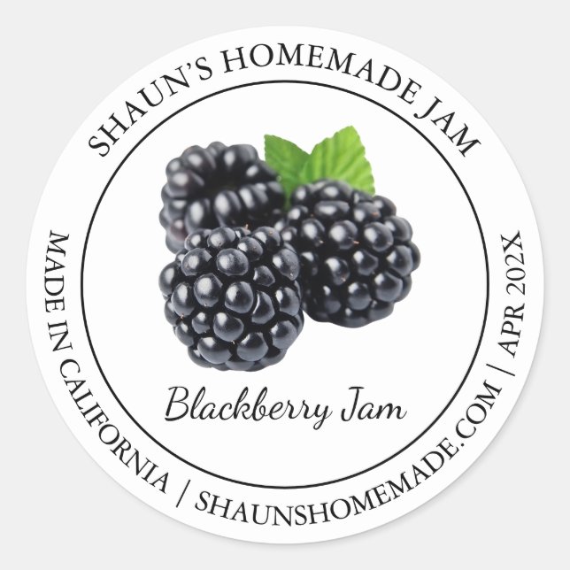 Blackberry Jam Modern label (Front)