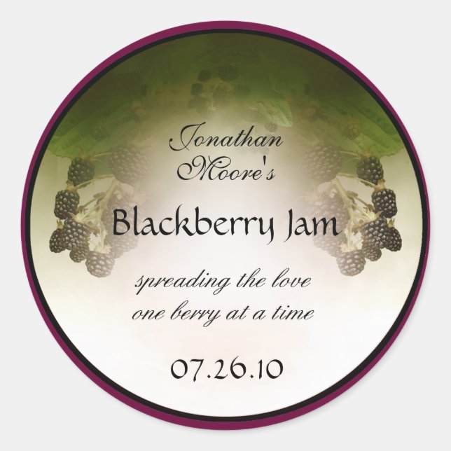 Blackberry Label1 Classic Round Sticker (Front)