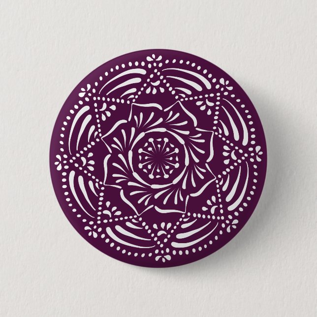 Blackberry Mandala 2 Inch Round Button (Front)