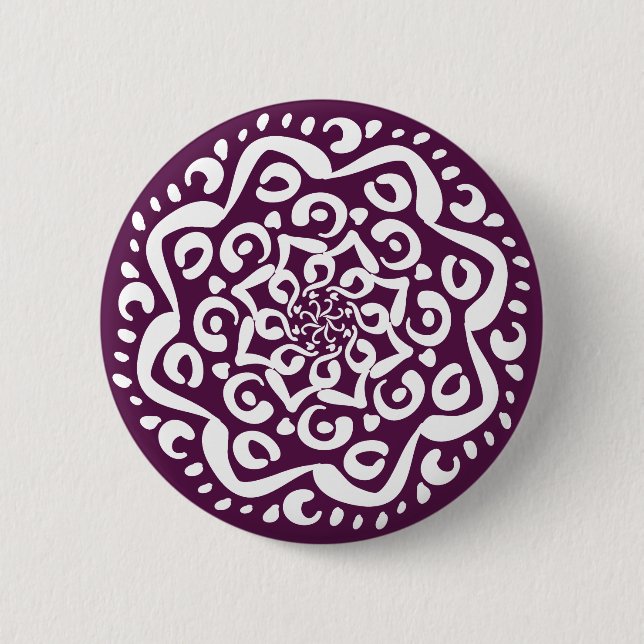 Blackberry Mandala 2 Inch Round Button (Front)