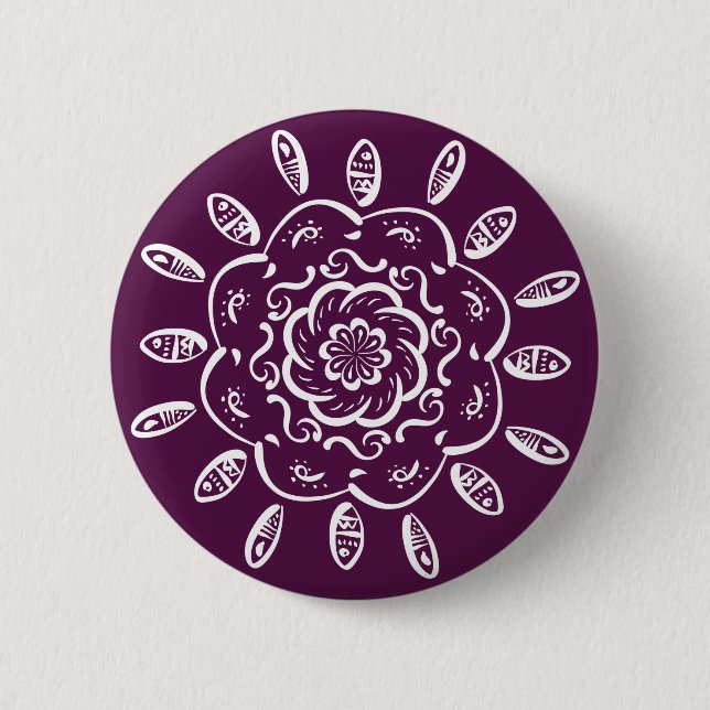 Blackberry Mandala 2 Inch Round Button (Front)