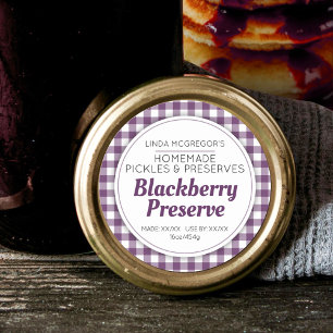 Blackberry Preserve dark purple jam jar food Classic Round Sticker