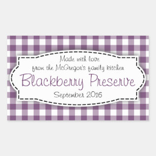 Blackberry preserve jam purple food label sticker