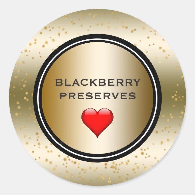 Blackberry Preserves Jam Label Elegant Gold (Front)