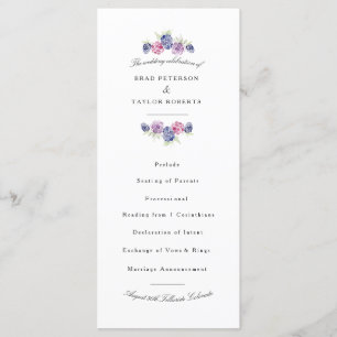 Blackberry Watercolor Wedding Program