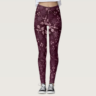 Blackberry Wine Pattern Leggings