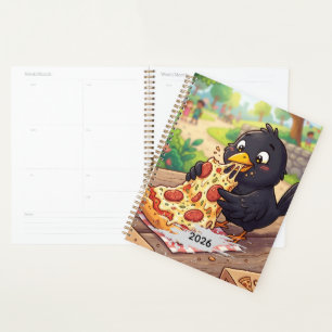 Blackbird Crow Raven Eating Pizza Personalize Planner