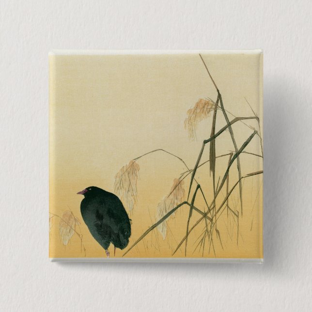Blackbird, Edo Period 2 Inch Square Button (Front)