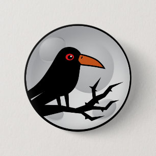 Blackbird Goth Raven/Crow 2 Inch Round Button