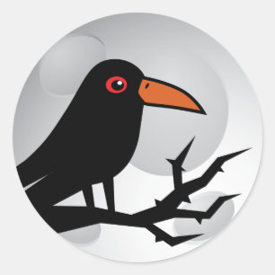 Blackbird Goth Raven/Crow Classic Round Sticker