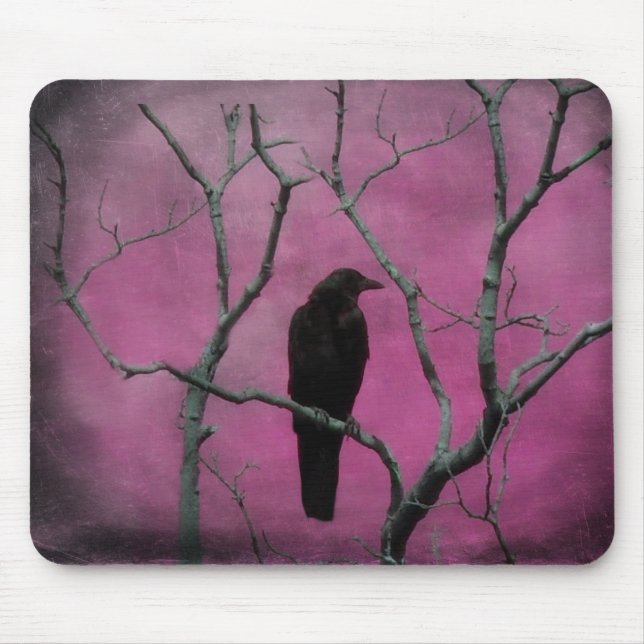 Blackbird In A Sea Of Pink Mouse Pad (Front)