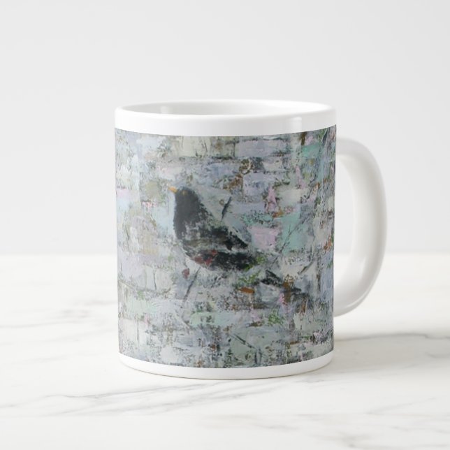 Blackbird in Tree 2012 Large Coffee Mug (Front Right)