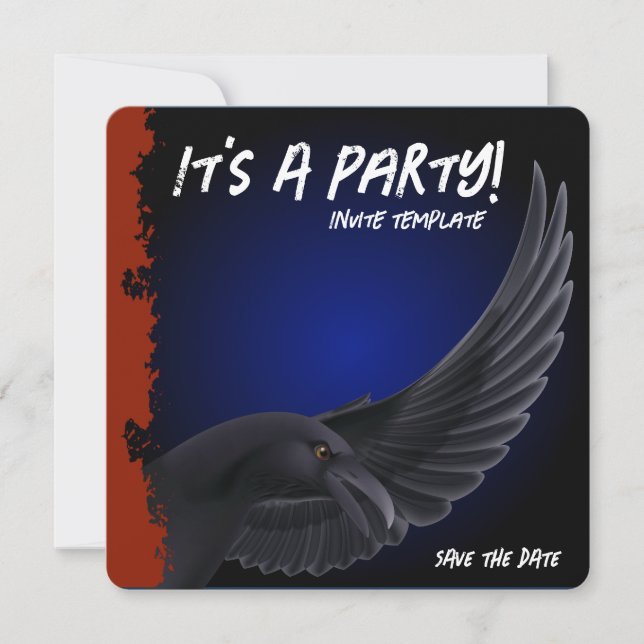 Blackbird Party Sunset Raven Invitation (Front)