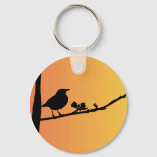 Blackbird Silhouette Keychain
