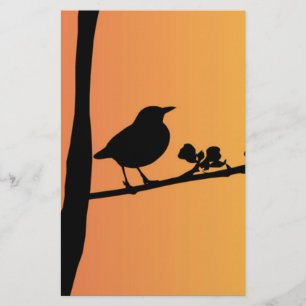 Blackbird Silhouette Stationery