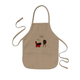 Blackbird Sleeping in Front of the TV Comic Kids Apron