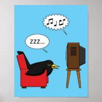 Blackbird Sleeping in Front of the TV Comic