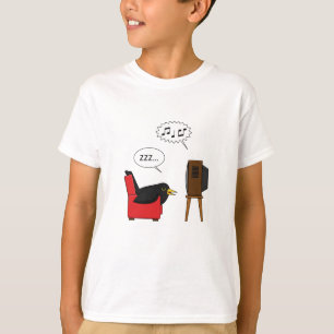 Blackbird Sleeping in Front of the TV Comic T-Shirt