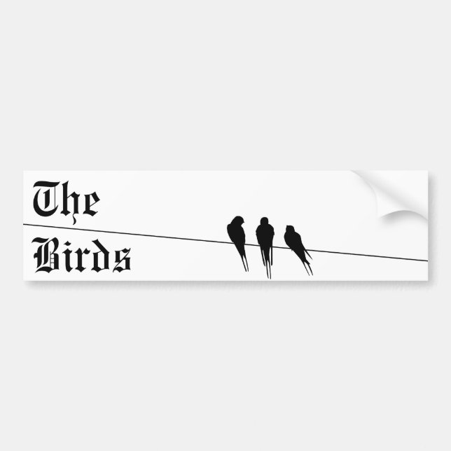 Blackbirds Silhouette on Wire Bumper Sticker (Front)