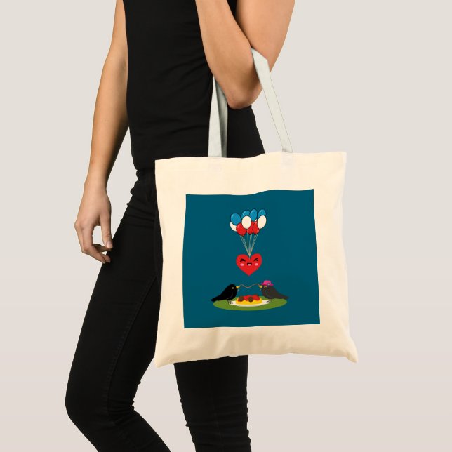 Blackbird's Spaghetti Meatballs Valentine's Date Tote Bag (Front (Product))