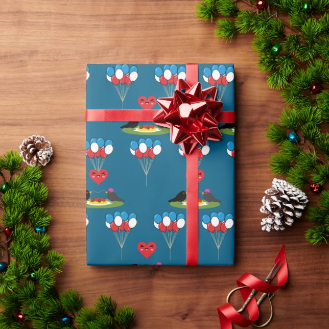 Blackbird's Spaghetti Meatballs Valentine's Date Wrapping Paper (Holiday Gift)