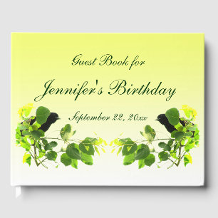 Blackbirds Yellow Birthday Party Guest Book