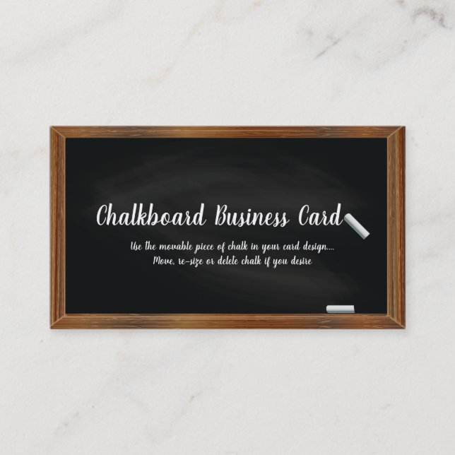Blackboard and Chalk Business Card Template (Front)