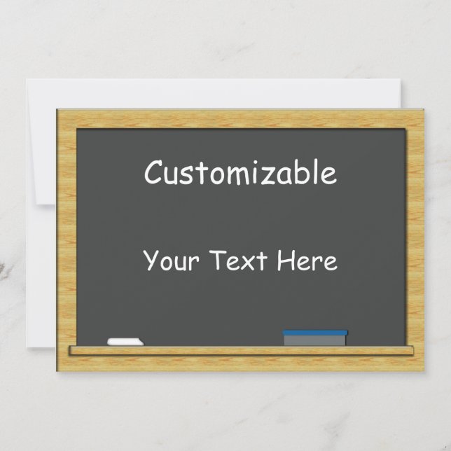 Blackboard Greeting - Custom, Blank Back Card (Front)