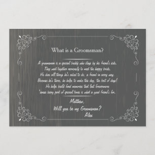 Blackboard Groomsman Request Card