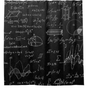 Blackboard inscribed with scientific formulas and 