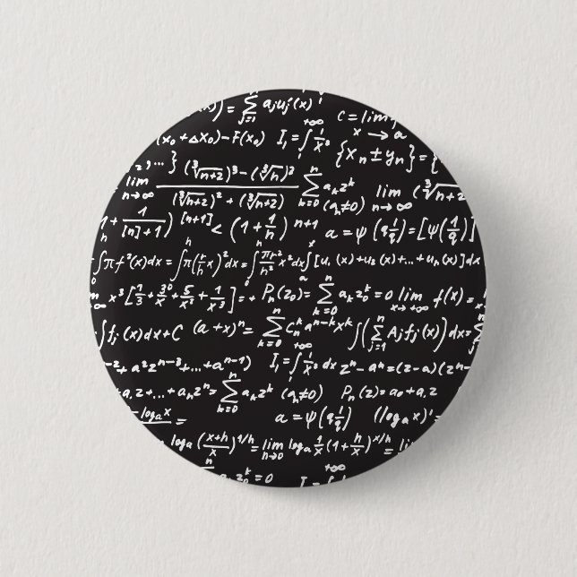 Blackboard Math Equations 2 Inch Round Button (Front)