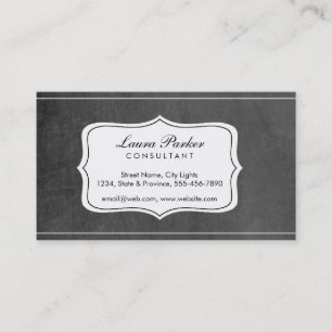 Blackboard Monogram Elegant Subtle Vintage Business Card