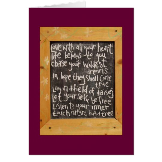 Blackboard Poetry Card