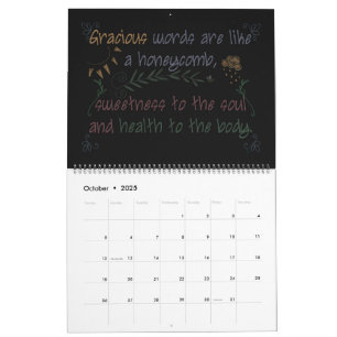 Blackboard Scriptures 2024 calendrier mensuel