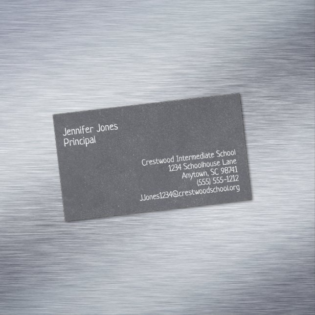 Blackboard Style Seven Line Custom Chalkboard Magnetic Business Card (In Situ)