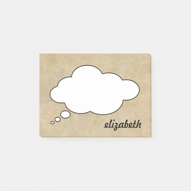 Blackboard Talk Bubble Personalized Name Post-it Notes (Front)