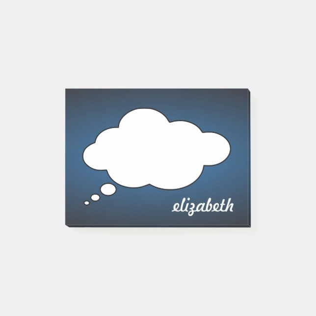 Blackboard Talk Bubble Personalized Name Post-it Notes (Front)