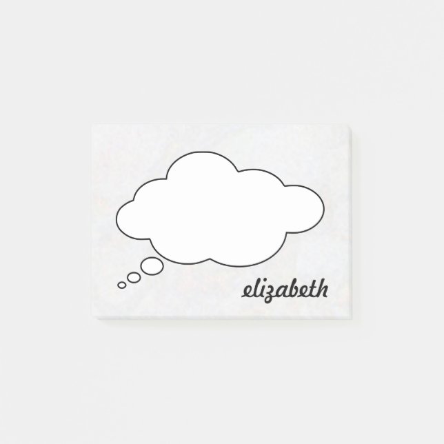 Blackboard Talk Bubble Personalized Name Post-it Notes (Front)