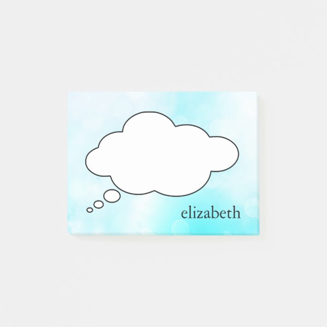 Blackboard Talk Bubble Personalized Name Post-it Notes (Front)