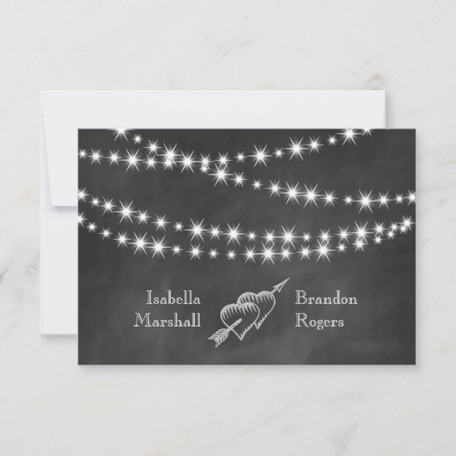 Blackboard Twinkle Lights RSVP (Front)