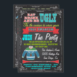 Blackboard Ugly sweater Christmas Party Invites<br><div class="desc">Super fun ugly sweater Christmas party done in a chalkboard style. Modern lettering,  banners and an ugly sweater against a blackboard background.  The back is a great as the front with old Retro Santa Claus clip art and party information.  Hand drawn illustration by McBooboo.</div>